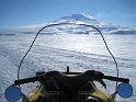 A view of erupting Mt. Erebus from my snowmobile